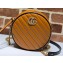 Gucci Diagonal GG Marmont Mini Round Shoulder Bag 550154 Brown 2019