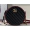 Gucci Diagonal GG Marmont Mini Round Shoulder Bag 550154 Black 2019