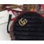 Gucci Diagonal GG Marmont Mini Round Shoulder Bag 550154 Black 2019