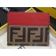 Fendi F is Fendi Leather Flat Card Holder Red 2019