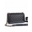 Chanel Caviar Leather Boy Flap Medium Bag Black/Silver