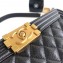 Chanel Caviar Leather Boy Flap Medium Bag Black/Gold