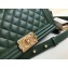 Chanel Caviar Leather Boy Flap Medium Bag Green