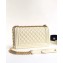 Chanel Caviar Leather Boy Flap Medium Bag Creamy