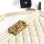 Chanel Caviar Leather Boy Flap Medium Bag Creamy