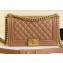 Chanel Caviar Leather Boy Flap Medium Bag Caramel