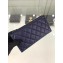 Chanel Caviar Leather Boy Pouch Clutch Bag A84478 Navy Blue