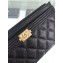 Chanel Caviar Leather Boy Pouch Clutch Bag A84478 Black