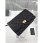 Chanel Grained Leather Boy Wallet On Chain WOC Bag A80287 Black/Gold
