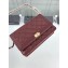 Chanel Grained Leather Boy Wallet On Chain WOC Bag A80287 Burgundy/Gold