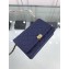Chanel Grained Leather Boy Wallet On Chain WOC Bag A80287 Navy Blue/Gold