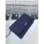 Chanel Grained Leather Boy Wallet On Chain WOC Bag A80287 Navy Blue/Silver
