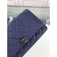Chanel Grained Leather Boy Wallet On Chain WOC Bag A80287 Navy Blue/Silver