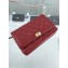 Chanel Grained Leather Boy Wallet On Chain WOC Bag A80287 Red/Gold