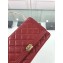 Chanel Grained Leather Boy Wallet On Chain WOC Bag A80287 Red/Gold