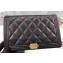 Chanel Lambskin Boy Wallet On Chain WOC Bag A80387 Black/Gold