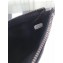 Chanel Grained Leather Boy Pouch Clutch Bag A84478 Black/Silver