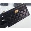 Chanel Lambskin Boy Pouch Clutch Bag A84478 Black/Gold