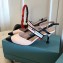 Prada Heel 6cm Leather Fastener Strap Pumps Beige/Black 2019