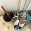 Prada Heel 6cm Leather Fastener Strap Pumps Beige/Black 2019