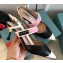 Prada Heel 6cm Leather Fastener Strap Pumps Black/White 2019