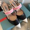 Prada Heel 6cm Leather Fastener Strap Pumps Black/White 2019