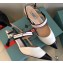 Prada Heel 6cm Leather Fastener Strap Pumps White/Black 2019