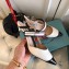 Prada Heel 6cm Leather Fastener Strap Pumps White/Black 2019