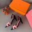 Hermes Heel 6cm Premiere Sandals Suede Pink/Black 2019