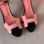 Hermes Heel 6cm Premiere Sandals Suede Pink/Black 2019