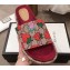 Gucci Original GG Canvas Slide Sandals 573018 Strawberry 2019