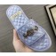Gucci Quilted Slide Sandals with Interlocking G Horsebit 575852 Fabric Lilac 2019