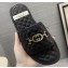Gucci Quilted Slide Sandals with Interlocking G Horsebit 577680 Leather Black 2019