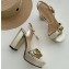 Gucci Heel 10cm Platform Sandals with Double G 573021 Original Quality Gold 2019