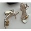 Gucci Heel 10cm Leather Sandals with Double G 453378 Gold