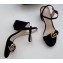 Gucci Heel 7.5cm Leather Sandals with Double G 453379 Suede Black