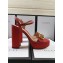 Gucci Heel 11cm Platform 2.5cm Sandals with Double G 573021 Red 2019