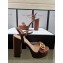 Gucci Heel 11cm Platform 2.5cm Sandals with Double G 573021 Brown 2019
