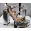 Gucci Heel 11cm Platform 2.5cm Sandals with Double G 573021 Silver 2019
