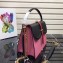 Prada Belle Leather Shoulder Tote Bag 1BN004 Black/Pink/Red 2019