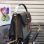 Prada Belle Leather Shoulder Tote Bag 1BN004 Black/Gray/Red 2019