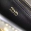 Prada Belle Leather Shoulder Tote Bag 1BN004 Black/Gray/Red 2019