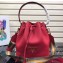 Prada Leather Bucket Bag 1BE018 Red 2019