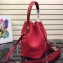 Prada Leather Bucket Bag 1BE018 Red 2019