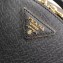 Prada Round Odette Saffiano Leather Bag 1BH123 Black 2019