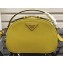 Prada Round Odette Saffiano Leather Bag 1BH123 Yellow 2019