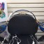 Prada Round Odette Saffiano Leather Bag 1BH123 Black/Blue 2019