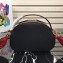 Prada Round Odette Saffiano Leather Bag 1BH123 Black/Red 2019