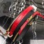 Prada Round Odette Saffiano Leather Bag 1BH123 Black/Red 2019