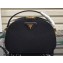 Prada Round Odette Saffiano Leather Bag 1BH123 Black/Green 2019